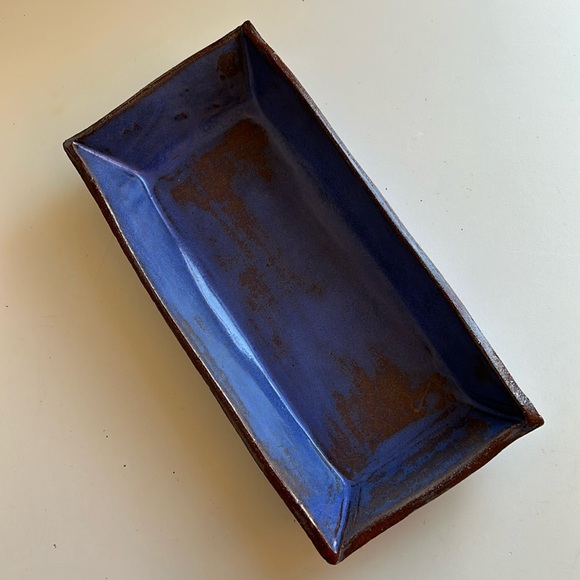 NEW Handmade Pottery Rectangular Tray in Rich Purple - Picture 2 of 8